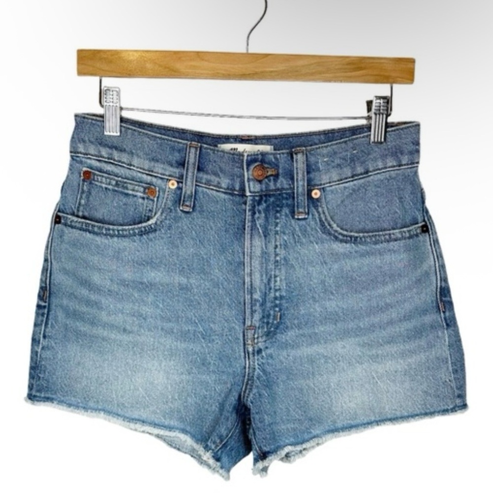 Madewell Light Blue Frayed Hem Jean Shorts